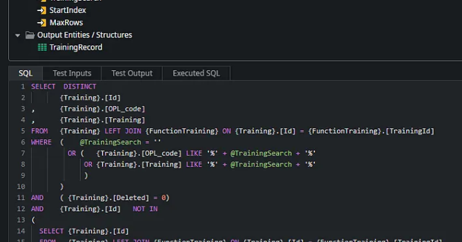 Paginating in OutSystem custom SQL
